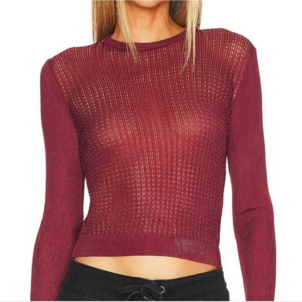 Free People Raw Garnet H2O Crew neck pullover sweater size Large NWT